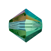 A5328-205-4 02 5328-205-4 02 Perles cristal Tupi 5328 emerald aurore boreale 2X Swarovski Autorized Retailer - Article