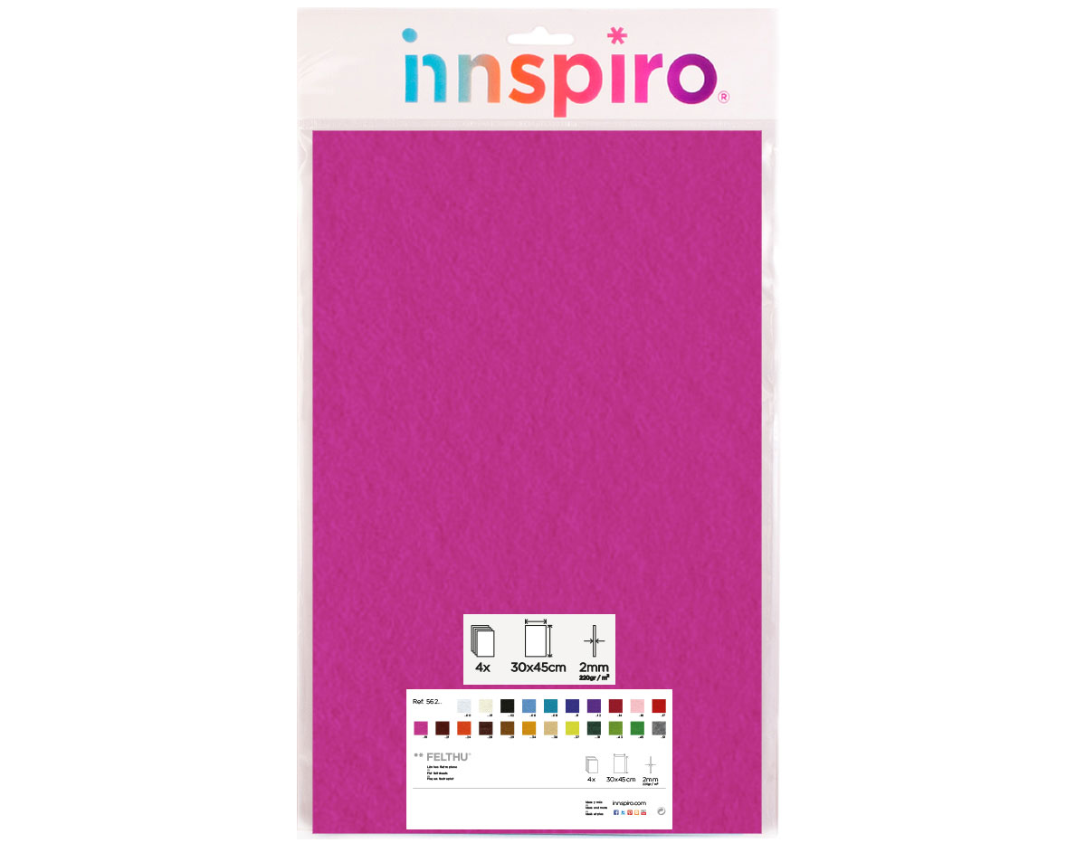 56219 Fieltro acrilico fucsia 30x45cm 2mm 4u Felthu