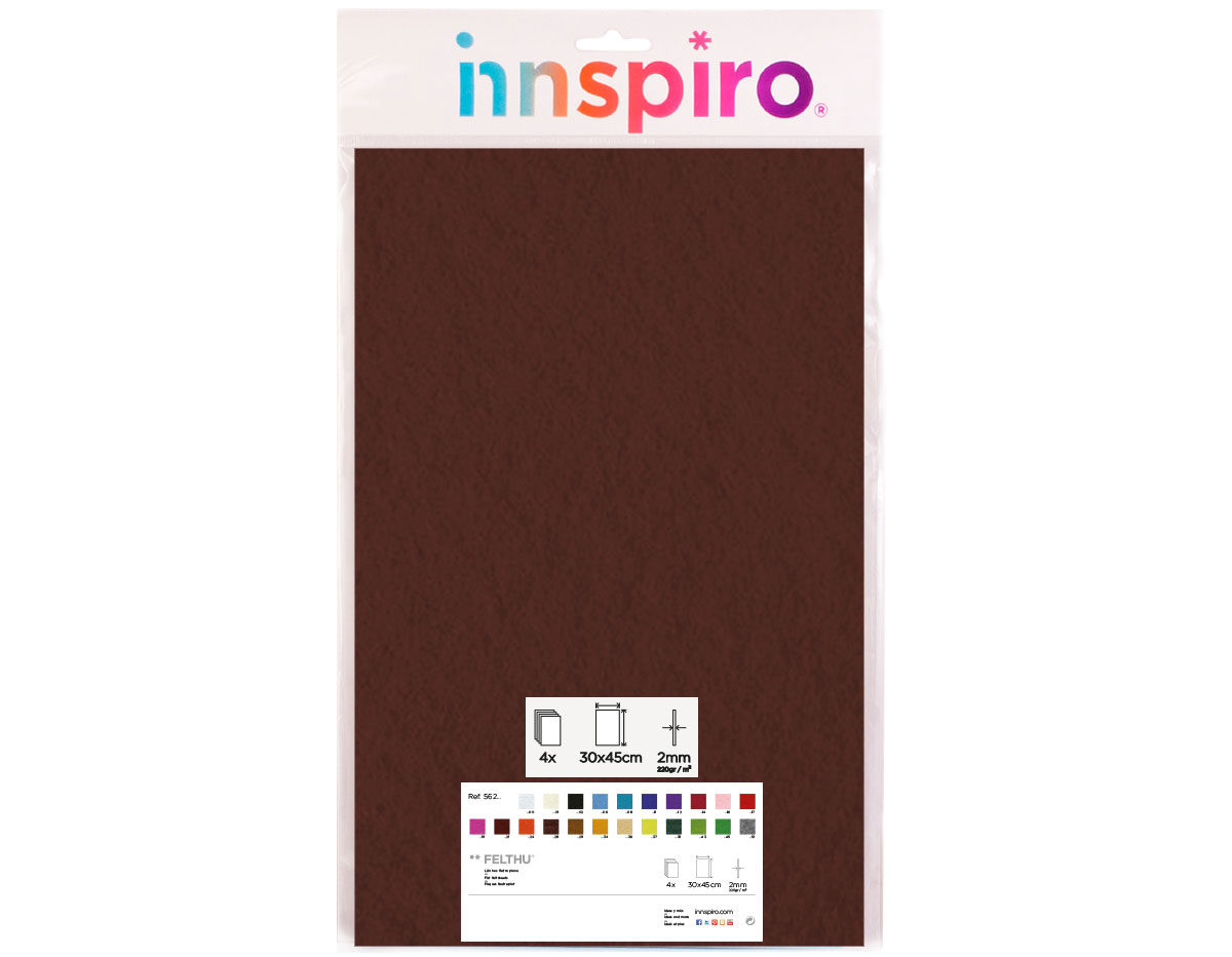 56228 Fieltro acrilico chocolate 30x45cm 2mm 4u Felthu