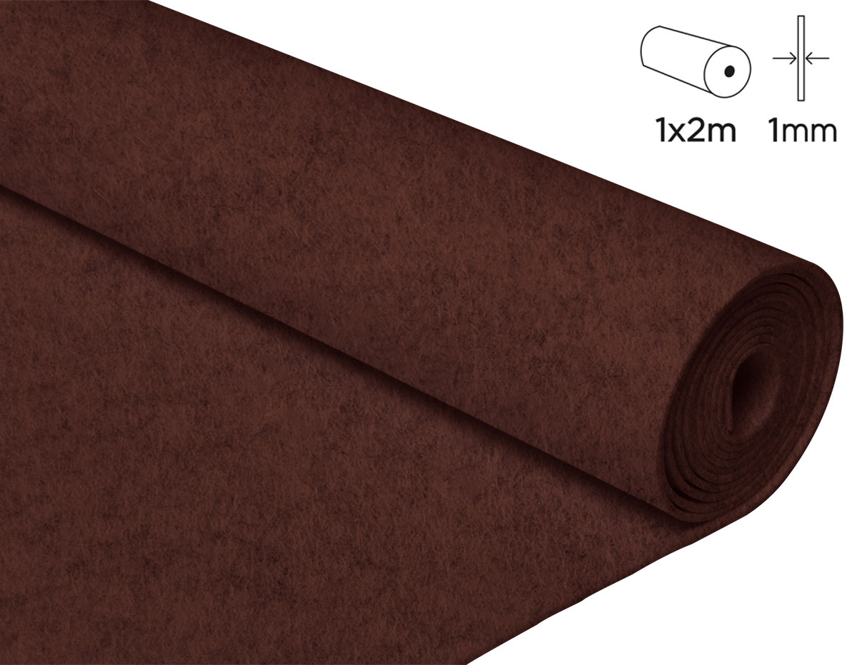 57128 Fieltro acrilico chocolate 100x200cm 1mm 1u Felthu