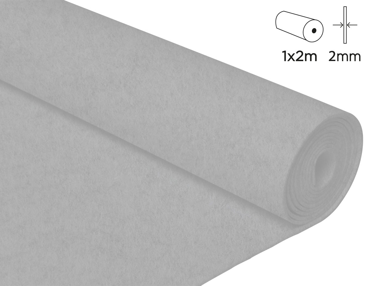 57200 Fieltro acrilico blanco 100x200cm 2mm 1u Felthu