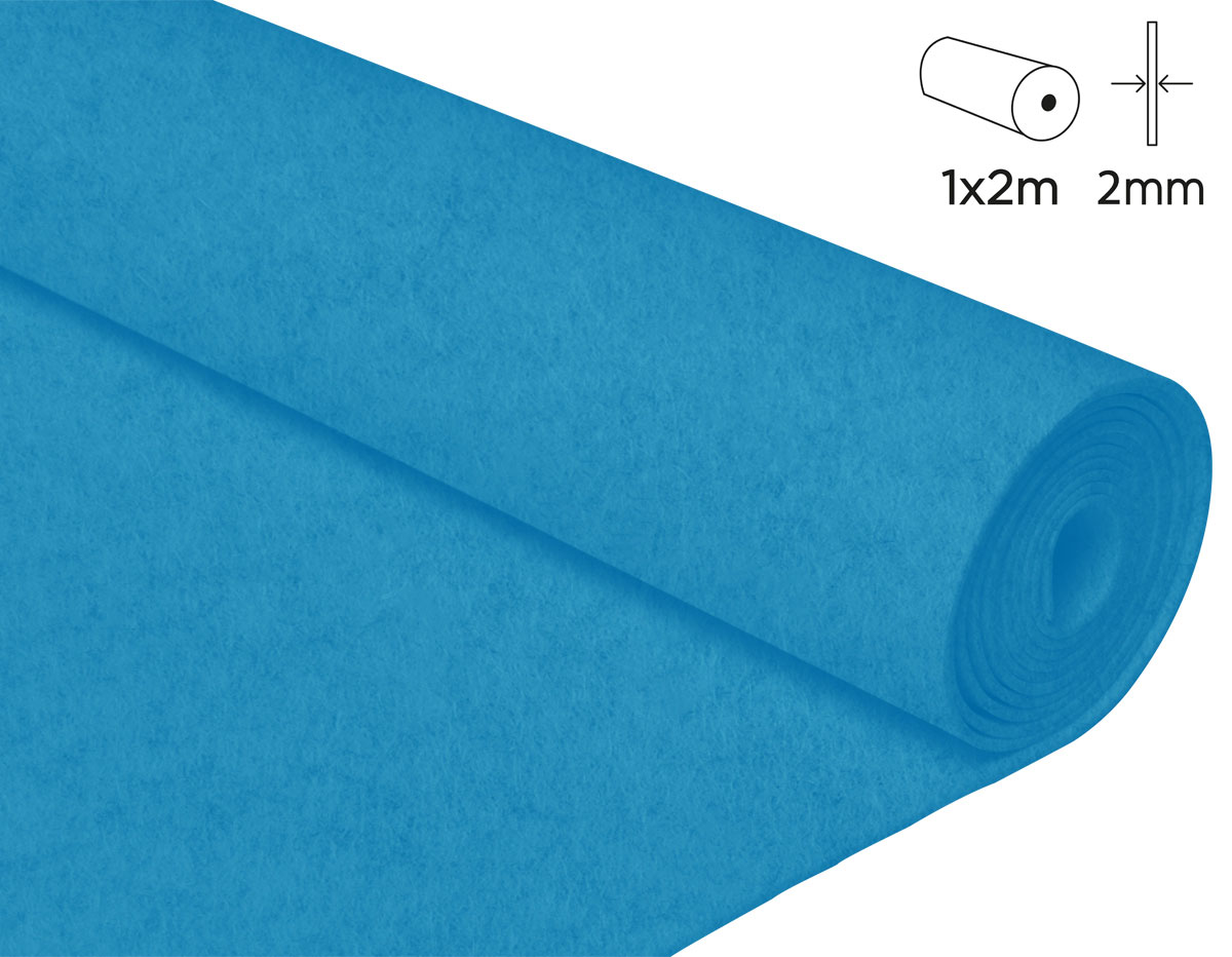 57208 Fieltro acrilico turquesa 100x200cm 2mm 1u Innspiro