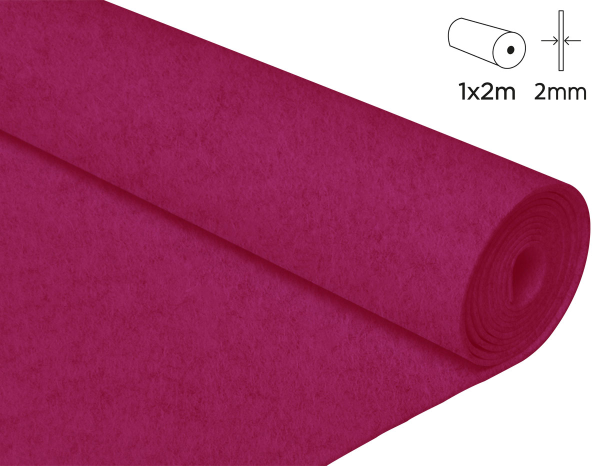 57219 Fieltro acrilico fucsia 100x200cm 2mm 1u Felthu