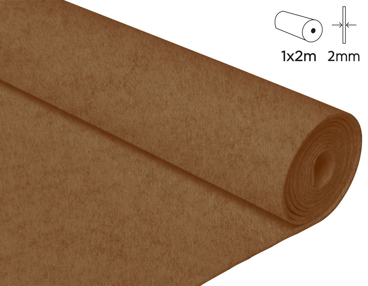 57229 Fieltro acrilico marron 100x200cm 2mm 1u Felthu