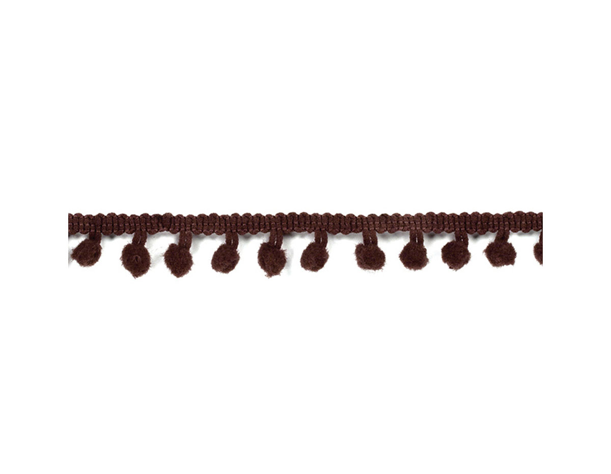 58226 Cinta tejida Ribbon PomPom Chestnut American Crafts