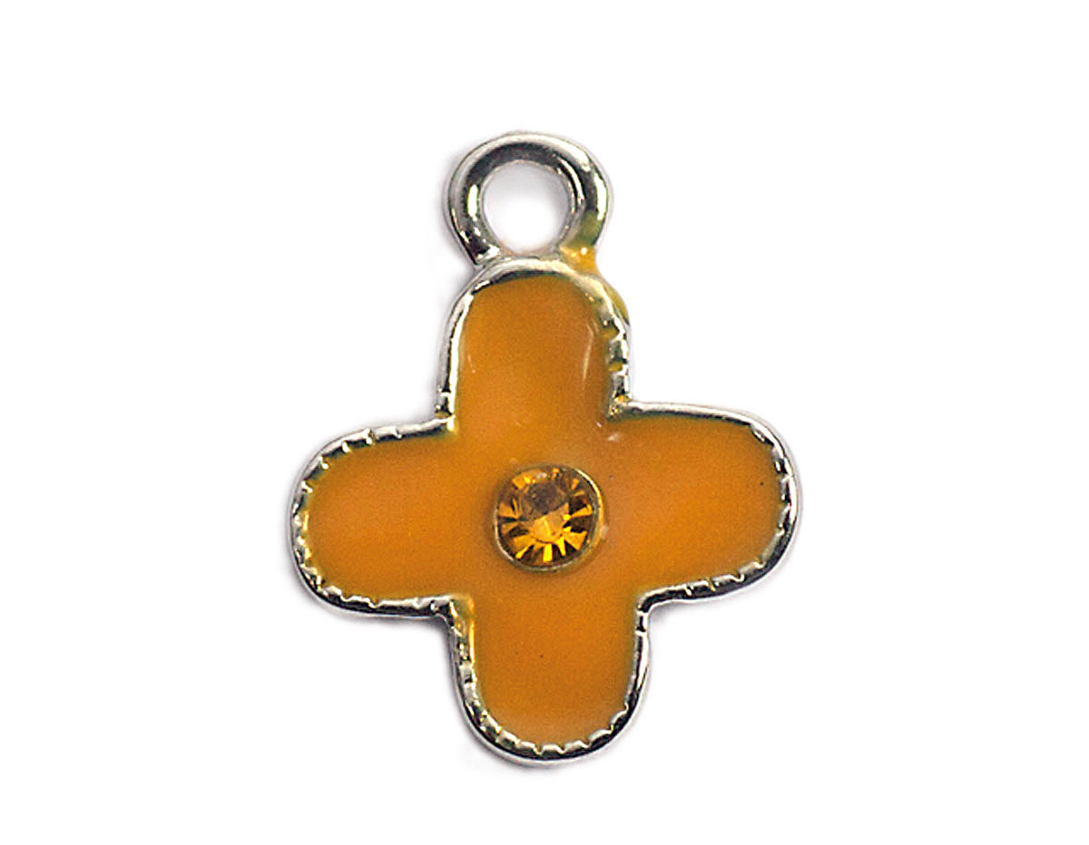 Z59069 59069 Pendentif metallique NICE CHARMS fleur avec simil orange Innspiro