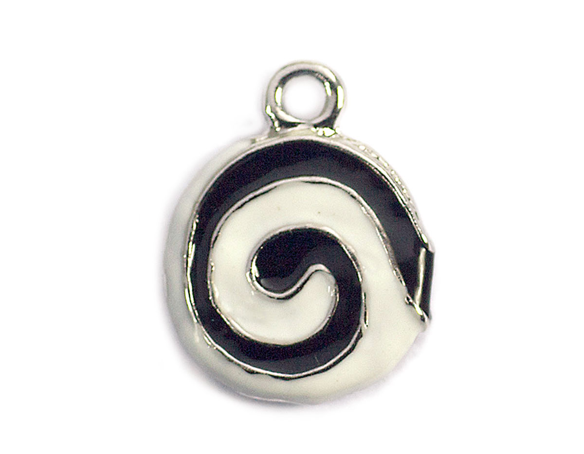 Z59077 59077 Pendentif metallique NICE CHARMS spirale blanc et noir Innspiro