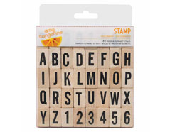 59173AC Set 40 sellos madera alfabeto y numeros Amy Tangerine Wood Stamp Yes Please American Crafts - Ítem