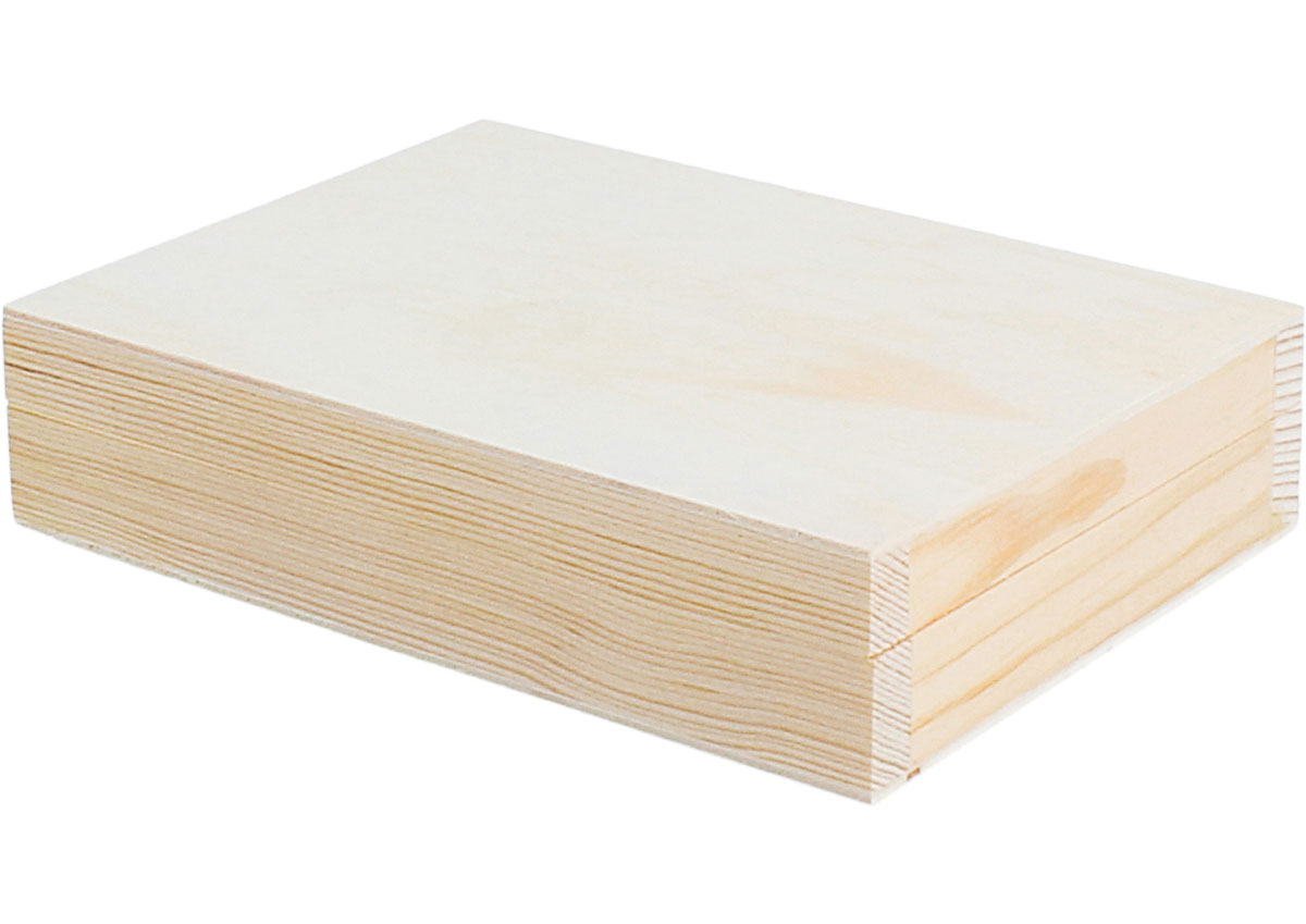 5 Caja madera de pino macizo y chapa rectangular Innspiro