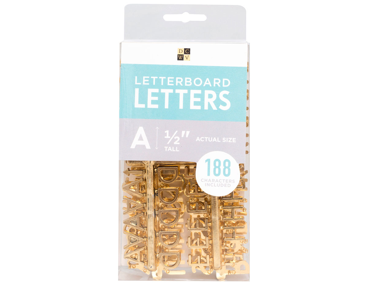 609090 Set 188 letras Letter Pack Gold para Letter Board DCWV