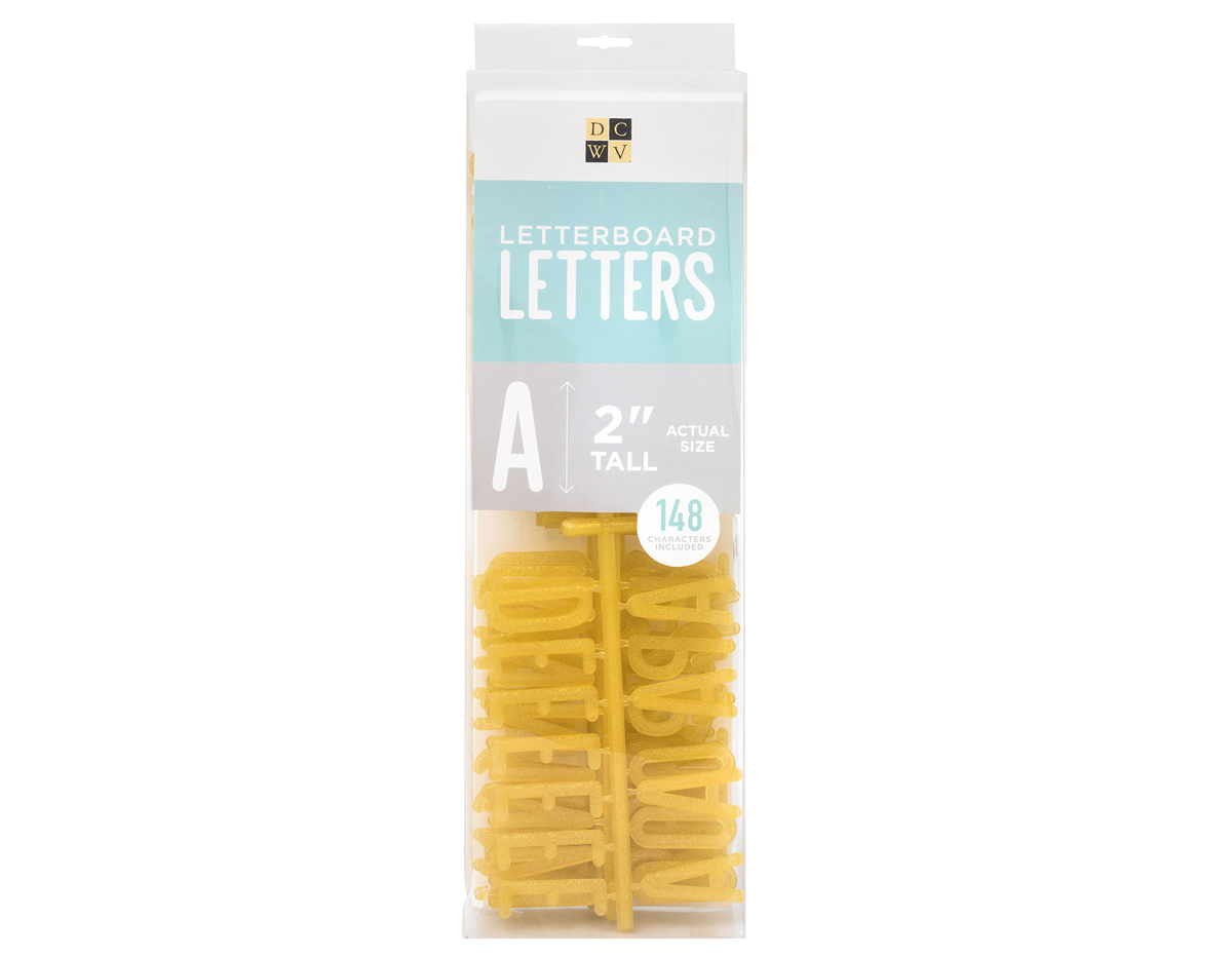 609095 Set 148 letras Premium Letter Pack Gold Glitter para Letter Board DCWV