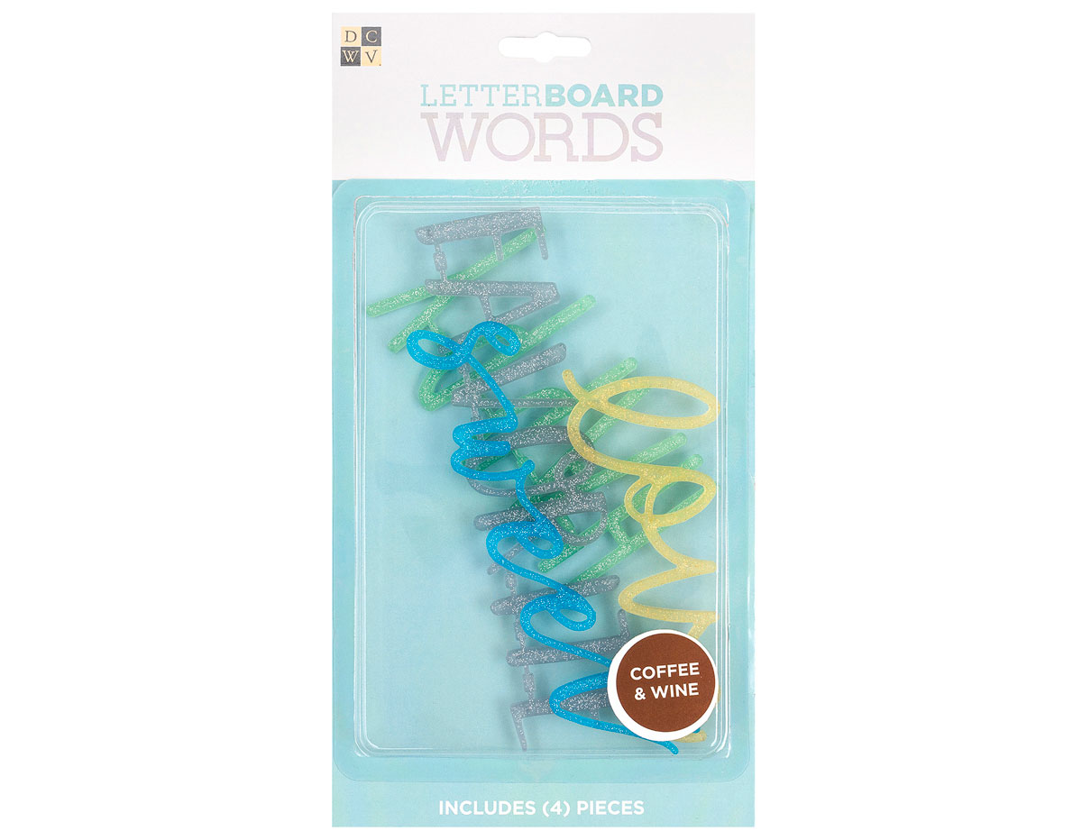 609096 Set 4 palabras Word Pack Glitter para Letter Board DCWV