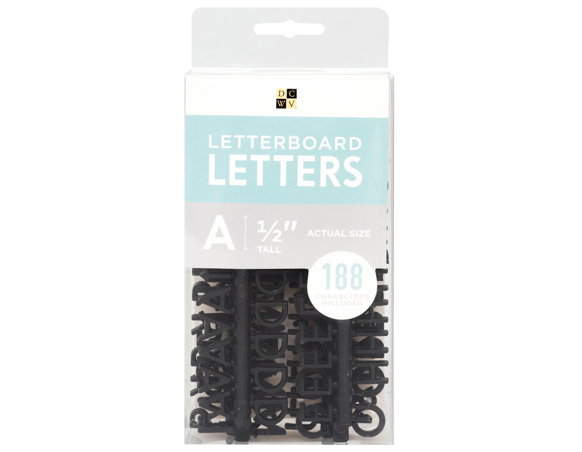609100 Set 188 letras Letter Pack Black para Letter Board DCWV