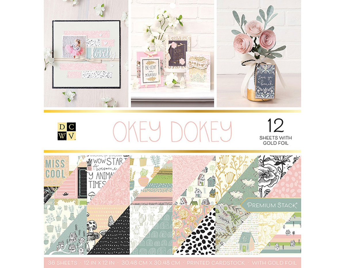 614617 Set 36 papeles doble cara Stack Okey Dokey DCWV