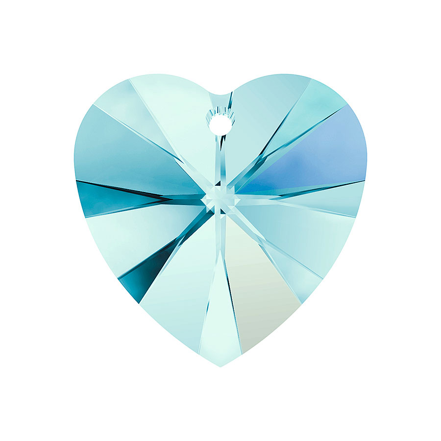 6228-202-10X10 01 A6228-202-10X10 01 Pendentifs de cristal Xilion Heart 6228 aquamarine aurore boreale Swarovski Autorized Retailer