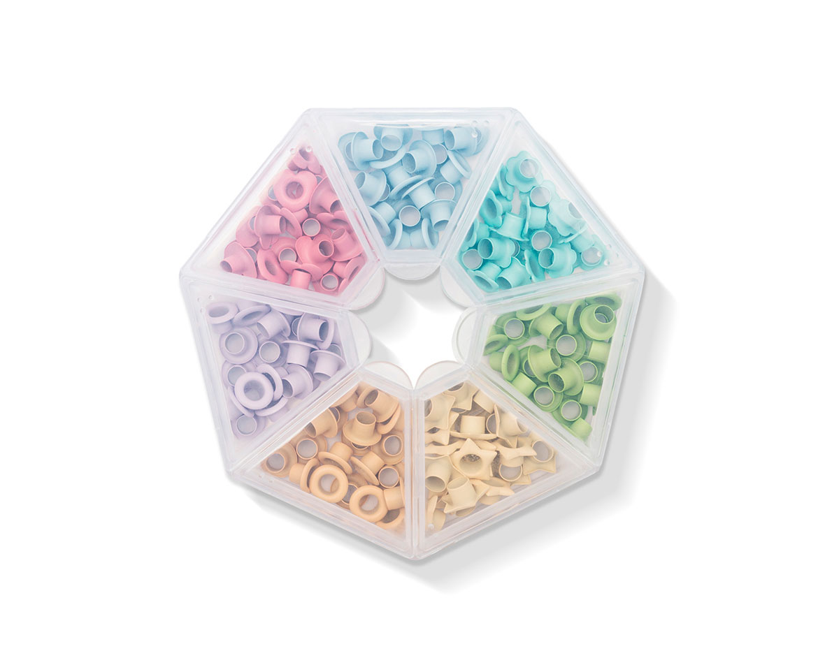 660383 Set de ojales de aluminio 7 colores pastel WR Crop A Dile We R Memory Keepers