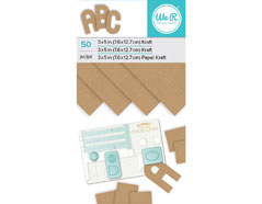 660896 Set 50 feuilles de papier Kraft Pad pour Alphabet Punch Board We R Memory Keepers - Article