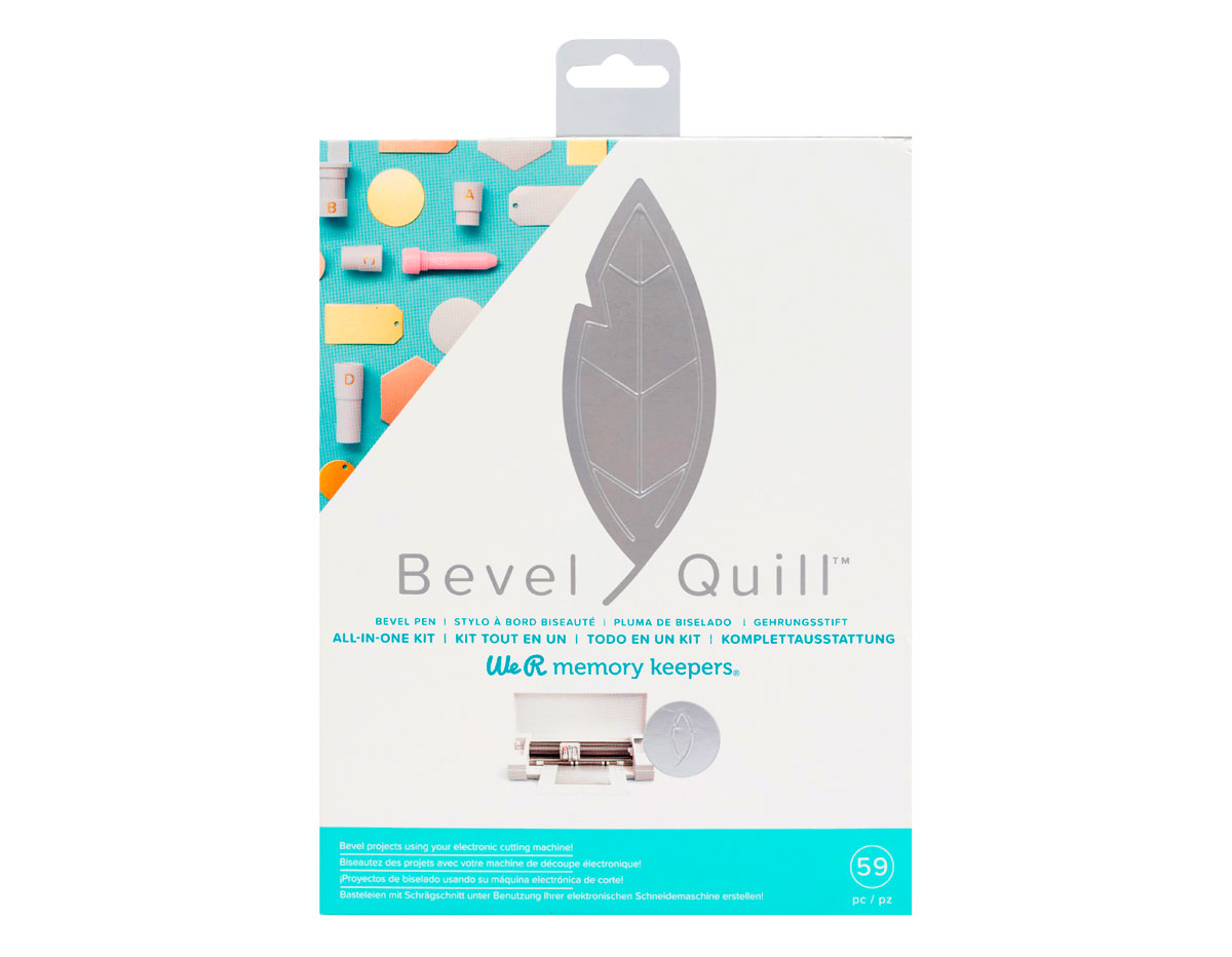 661043 Kit de adaptadores punta de biselado y formas precortadas de bevel board efecto metalico Bevel Quill WR We R Memory Keepers