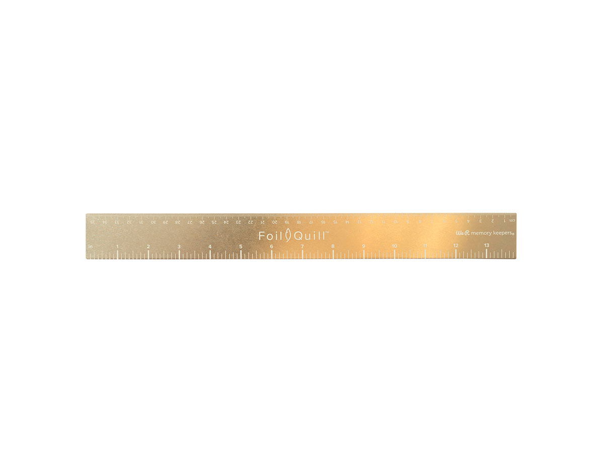 661111 Regle magnetique doree Gold Magnetic Ruler 14 Inch Foil Quill We R We R Memory Keepers