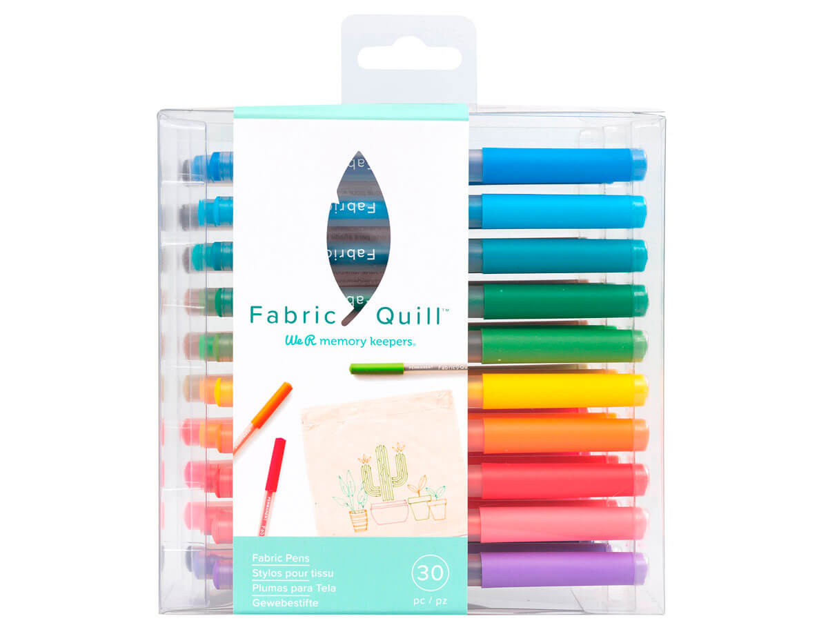 661173 Set 30 feutres permanents pointe fine Fabric Pens pour Fabric Quill We R Memory Keepers