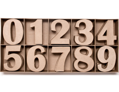 70153 Set 30 numeros papel mache surtidos 0-9 con volumen Innspiro - Ítem