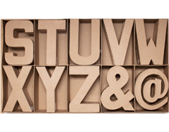 70252 Set 30 lettres et symboles papier mache assorties S-Z AND ARROBA avec volume Innspiro - Article