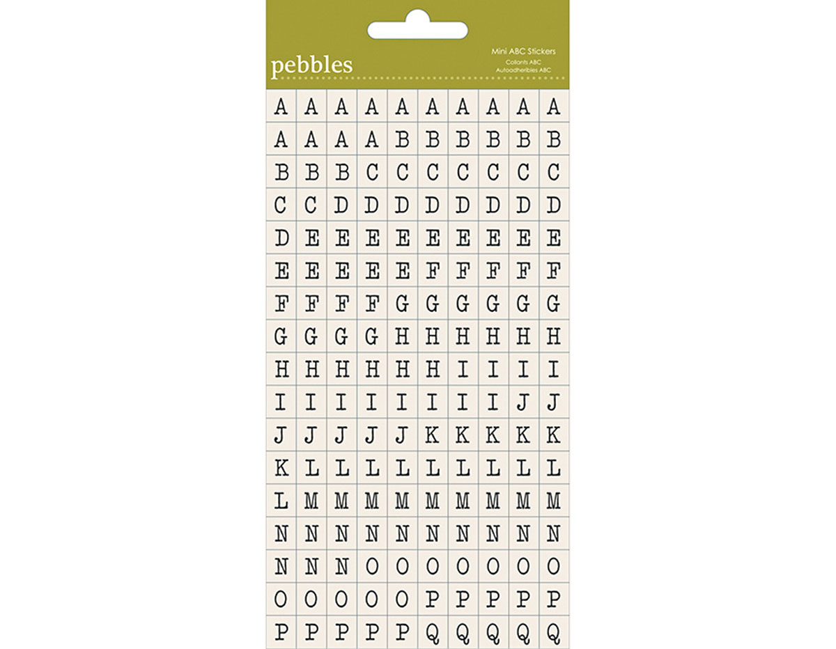 732114 Autocollants alphabet Pebbles Sunny Side Mini ABC American Crafts