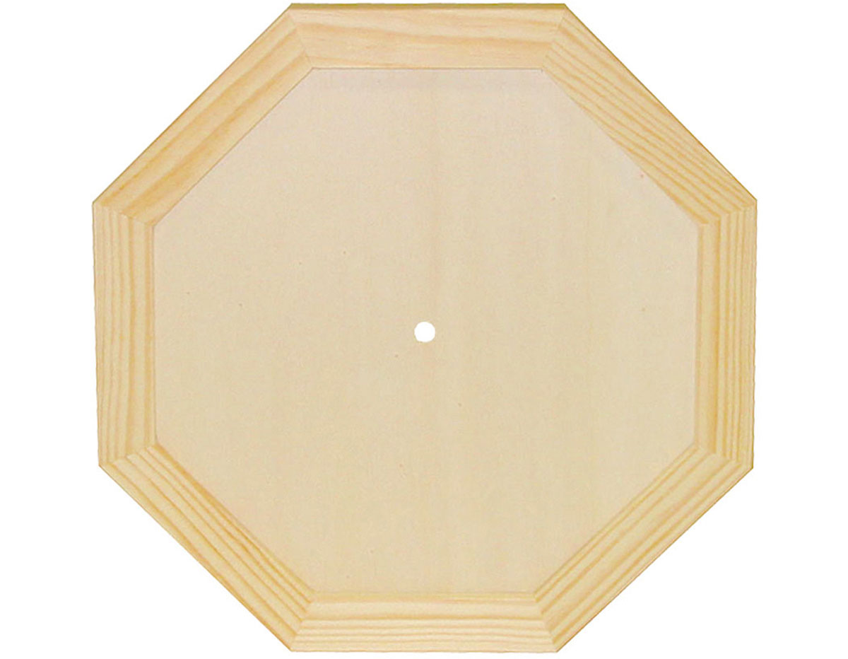 7616 Reloj madera de pino macizo octogonal con vidrio Innspiro