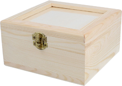 7625 7624 Caja madera de pino macizo cuadrada con metacrilato Innspiro - Ítem