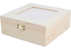 7632 Caja madera para infusiones pino macizo con vidrio y separadores Innspiro - Ítem