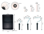 800307 Set rouleaux mousse peinture 5 10 15 cm avec plateau Innspiro - Article1