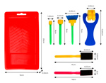800401 Kit ninos rodillos pinceles y formas espuma variadas con bandeja Innspiro - Ítem1