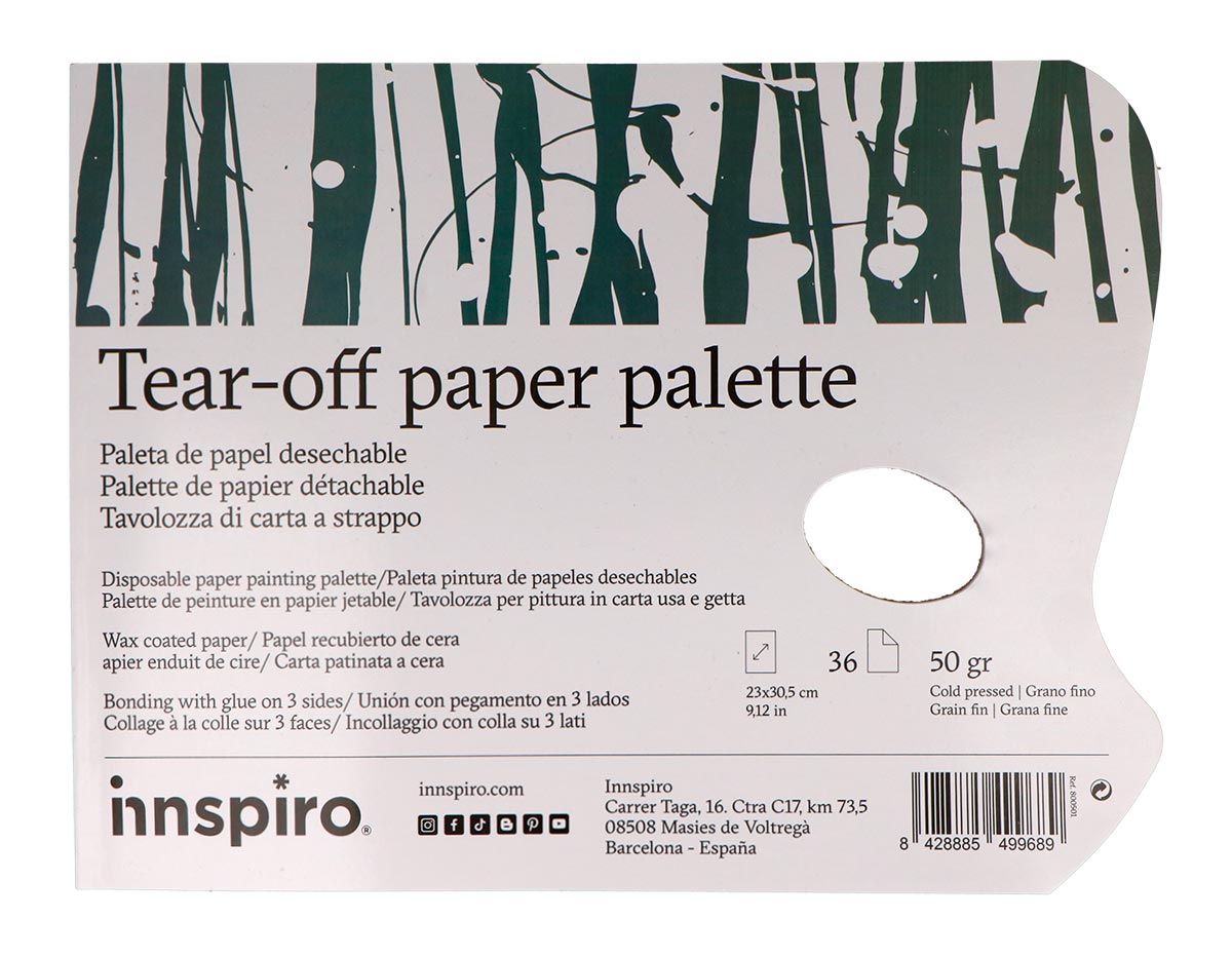 800501 Paleta de papel desechable 36 paginas 50g 23x30 5cm Innspiro