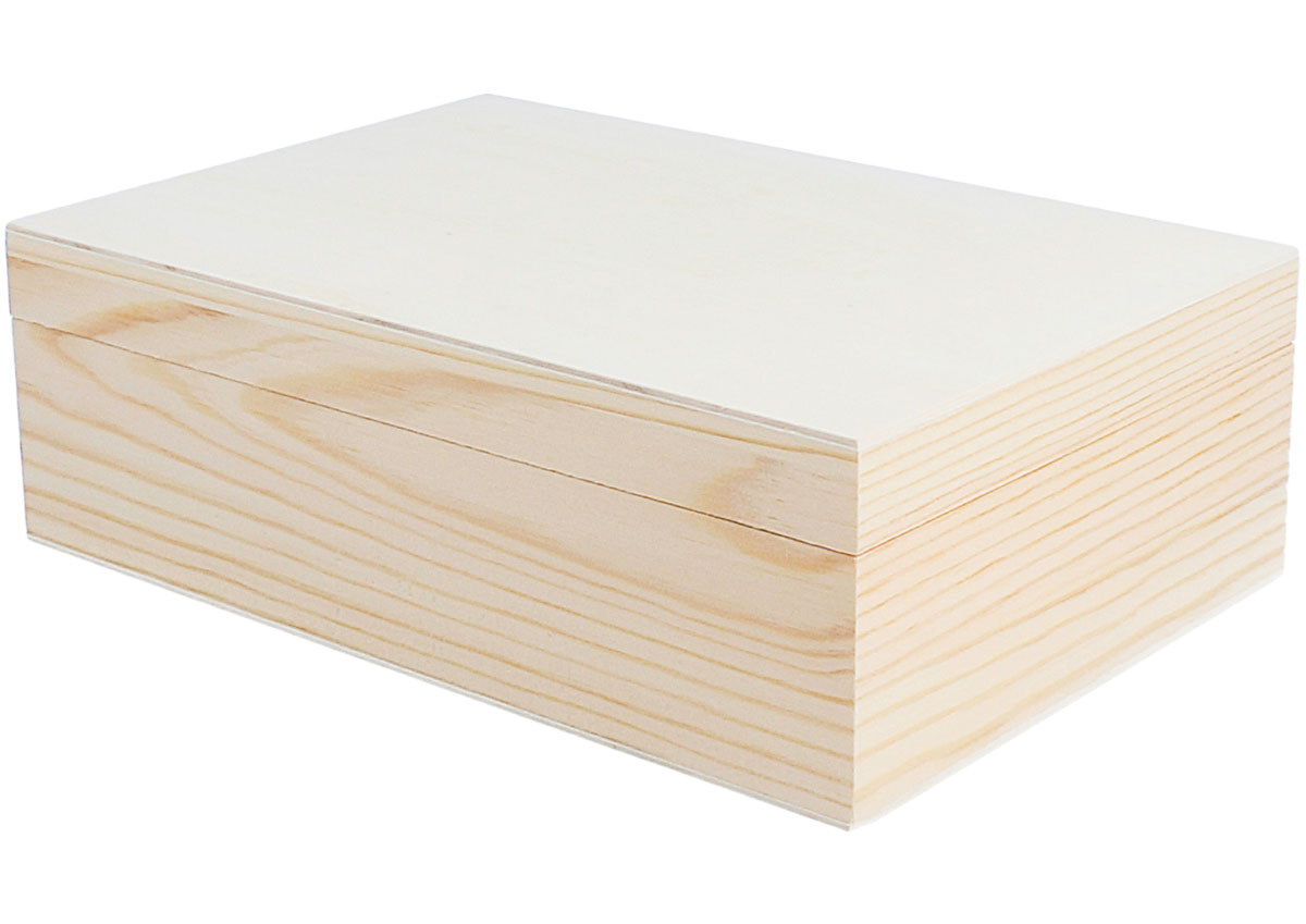 10 11 8 Caja madera de pino macizo y chapa rectangular Innspiro