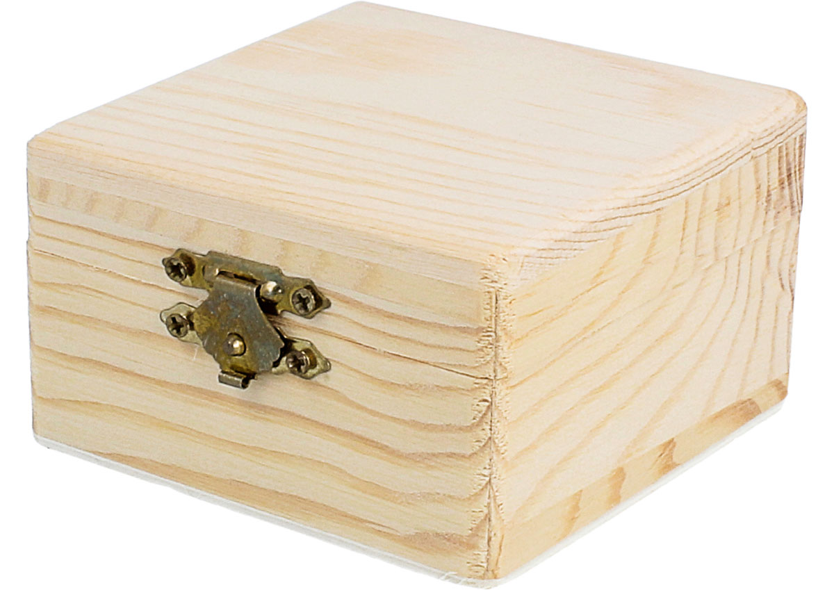 9102 Caja madera de pino macizo cuadrada 8x8x5cm Innspiro
