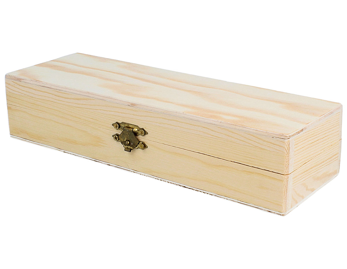 9115 Caja madera de pino macizo rectangular 23x8x5cm Innspiro