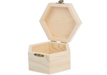 9117 Caja madera de pino macizo hexagonal Innspiro - Ítem1