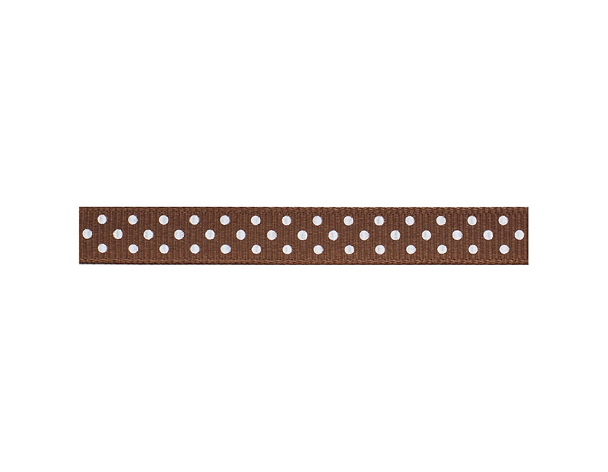 94126 Ruban Dollar Ribbon Brown with White Dots American Crafts