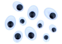 97110 Ojos moviles negros autoadhesivos ovalados medidas surtidas Innspiro - Ítem