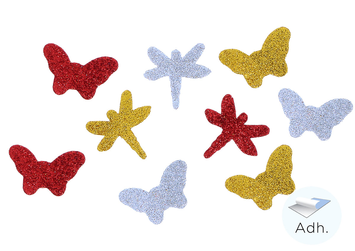 98610 Papillons et libellules mousse EVA adhesive avec purpure Innspiro