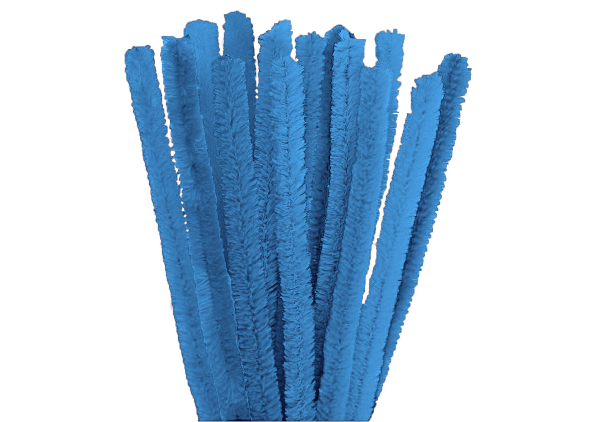 Azul Claro Kentop 100pcs Limpiapipas Chenilla Alambre Flexible de Peluche 30 cm para DIY Artesanía Decoración 30cm x 6mm Fibra 