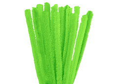 Limpiapipas chenilla metálicas verde 10mm.x30cm. 10u.