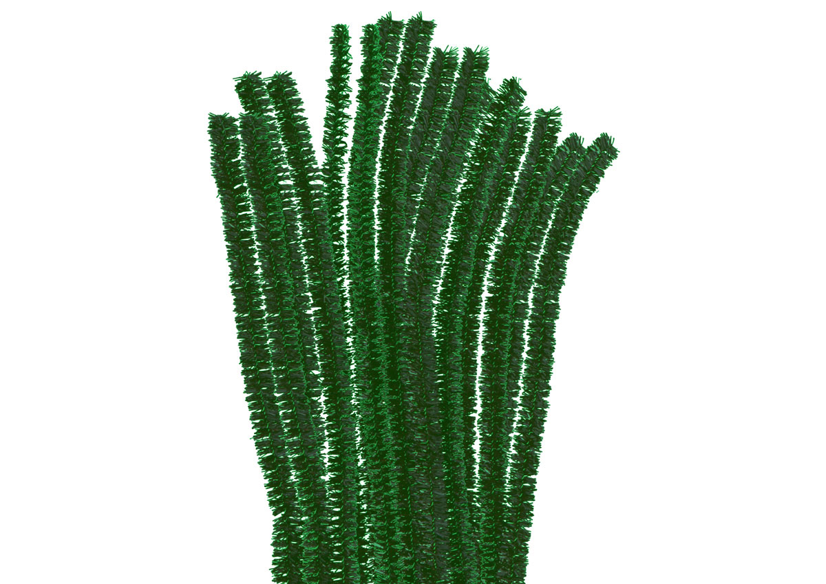 Limpiapipas chenilla verde 15mm.x50cm. 10u.