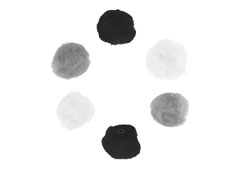 99301 Pompons acryliques avec tube blanc noir et gris Innspiro - Article