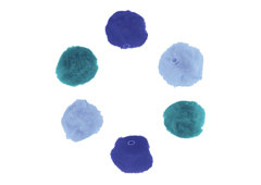 99303 Pompones acrilicos con tubo 3 tonos azul Innspiro - Ítem