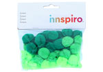 99304 Pompons acryliques avec tube 3 tons vert Innspiro - Article1