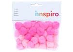 99309 Pompones acrilicos con tubo 3 tonos rosa Innspiro - Ítem1