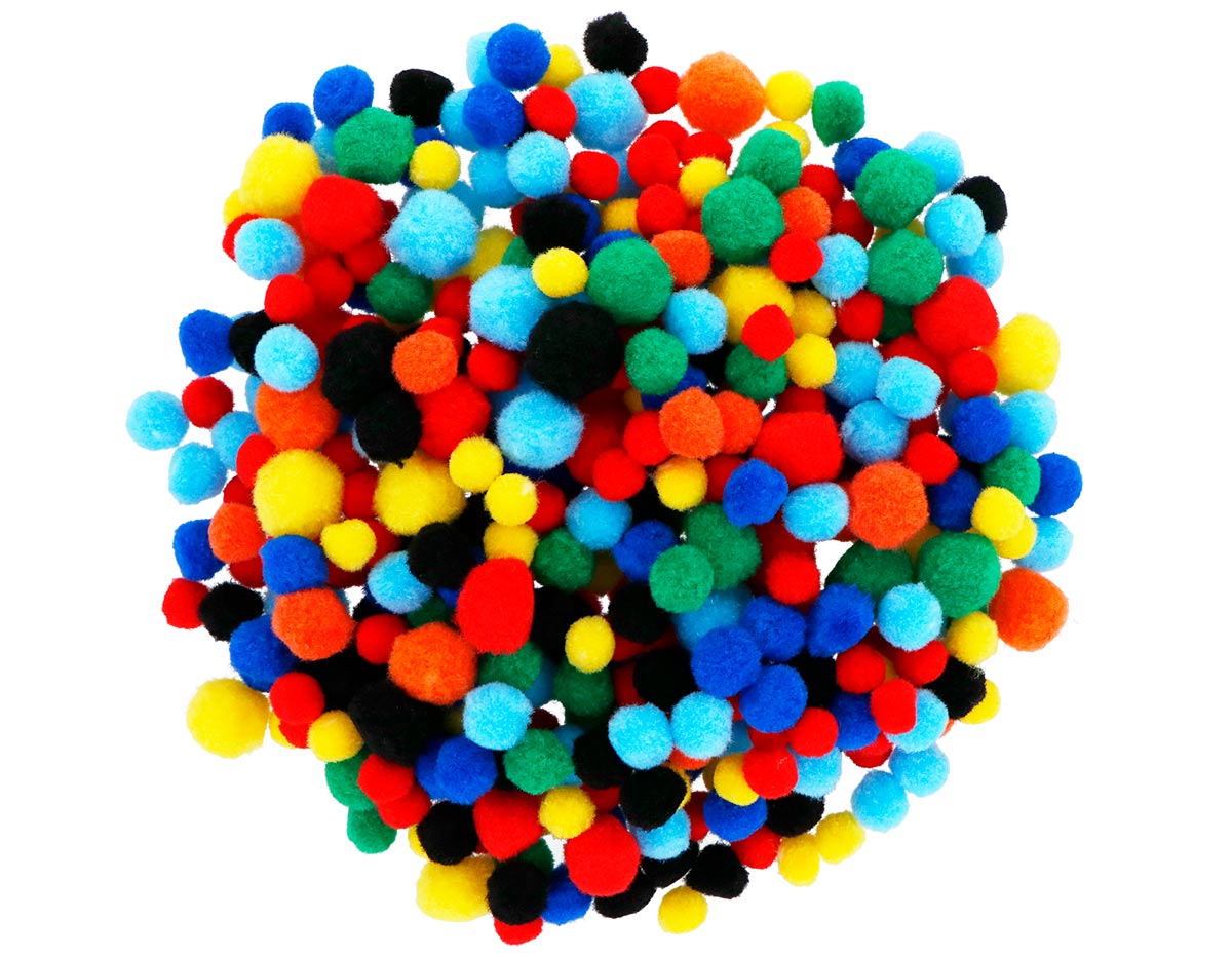 99441 Pompons acryliques Couleurs assorties 300u Innspiro