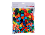 99441 Pompons acryliques Couleurs assorties 300u Innspiro - Article1