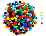 99441 Pompons acryliques Couleurs assorties 300u Innspiro - Article2